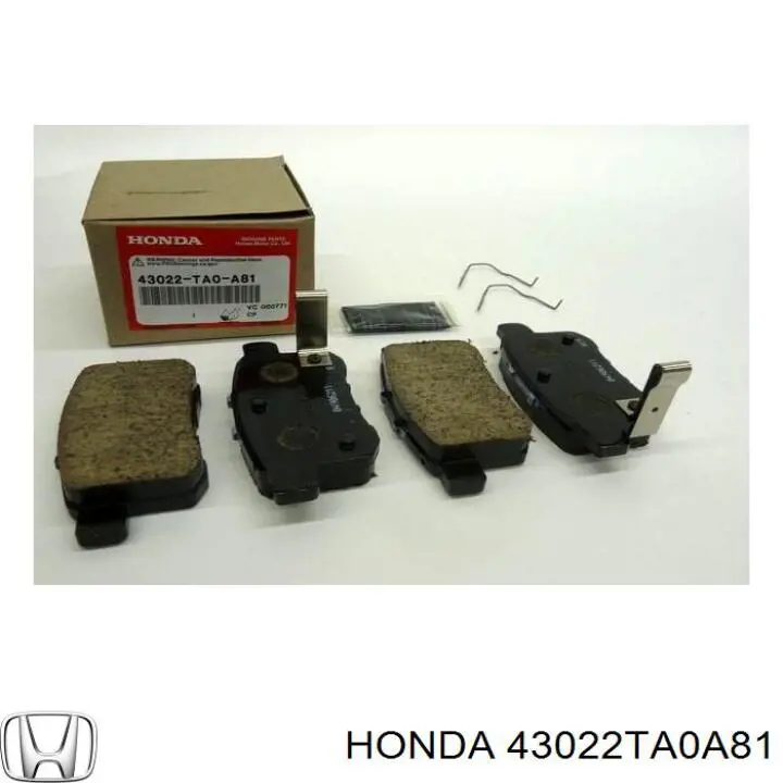 43022TA0A81 Honda Колодки гальмівні задні, дискові