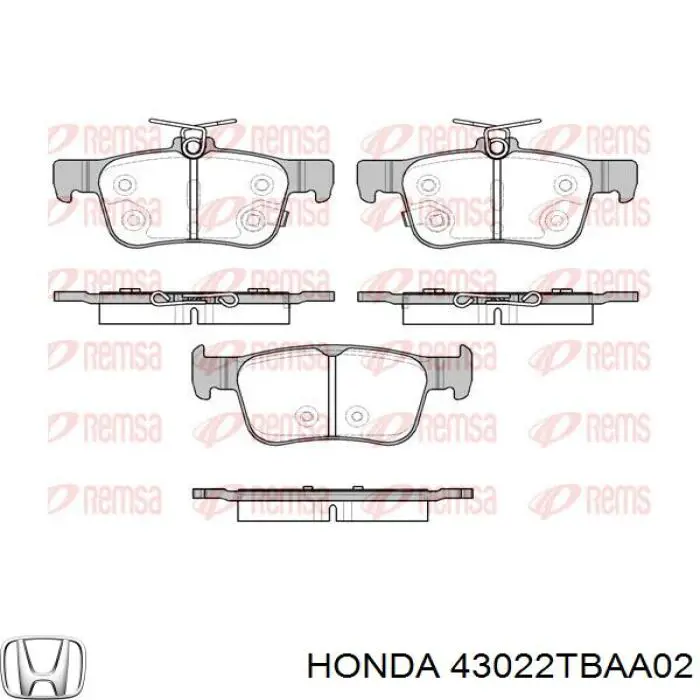 Задні гальмівні колодки Honda 43022TBAA02 ціна, від 25.89 USD