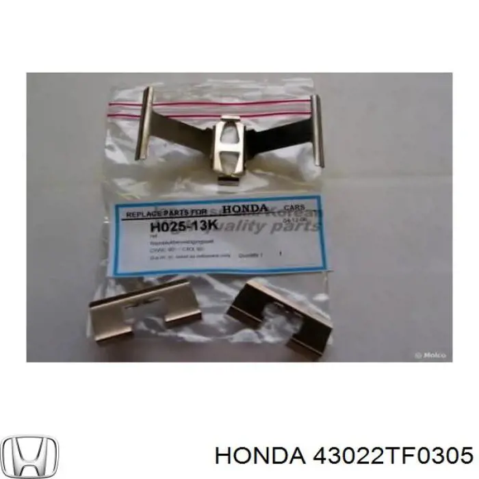 43022TF0305 Honda колодки гальмові задні, дискові