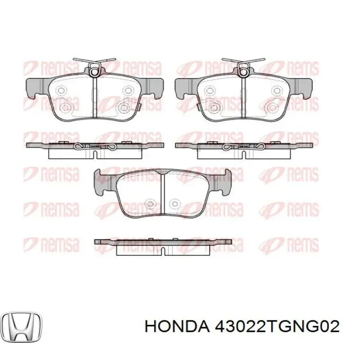 Задні гальмівні колодки Honda 43022TGNG02 ціна, від 27.69 USD