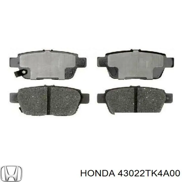 Задні гальмівні колодки Honda 43022TK4A00 ціна, від 15.43 USD