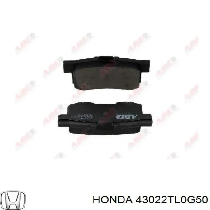 43022TL0G50 Honda колодки гальмові задні, дискові