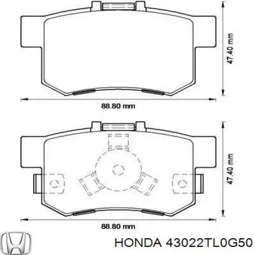 Купити 43022TL0G50 Honda Задні колодки