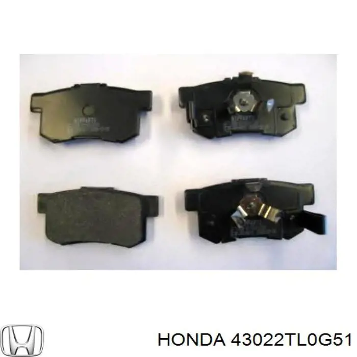 43022TL0G51 Honda колодки гальмові задні, дискові