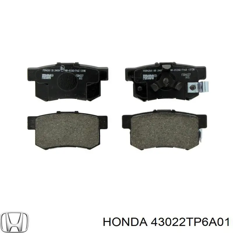 43022TP6A01 Honda колодки гальмові задні, дискові