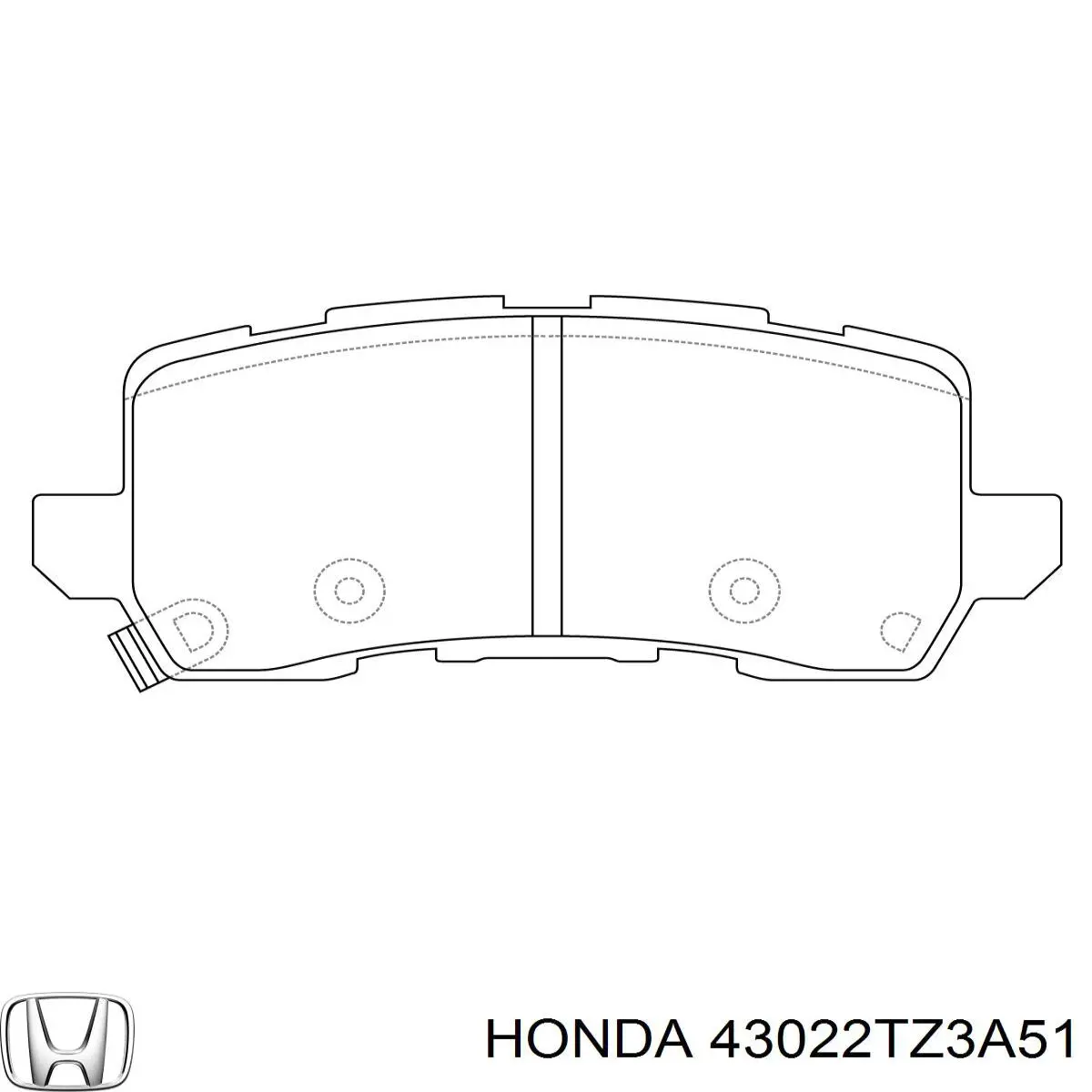 Колодки гальмові задні, дискові 43022TZ3A51 Honda