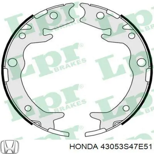 Колодки ручника / стоянкового гальма Honda 43053S47E51 ціна, від 24.07 USD
