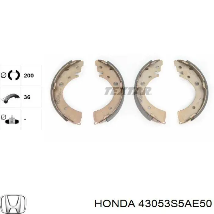 Купити 43053S5AE50 Honda Колодки гальмові задні, барабанні