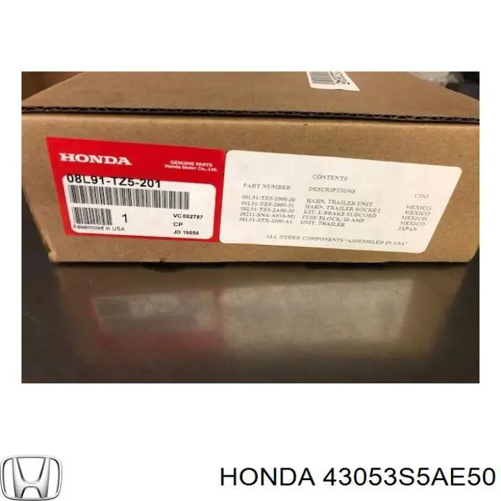 Колодки гальмові задні, барабанні Honda 43053S5AE50 ціна, від 16.83 USD