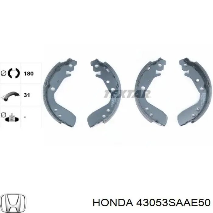43053SAAE50 Honda Колодки гальмівні задні, барабанні