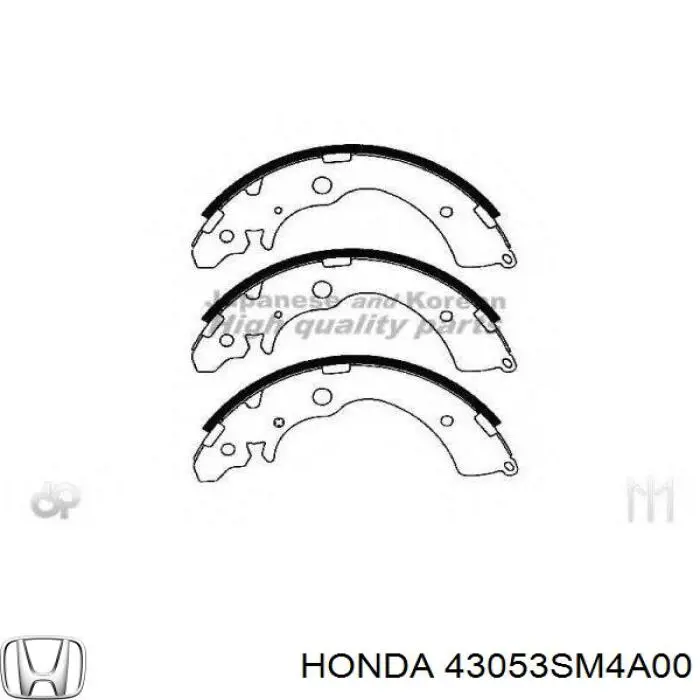 43053SM4A00 Honda колодки гальмові задні, барабанні