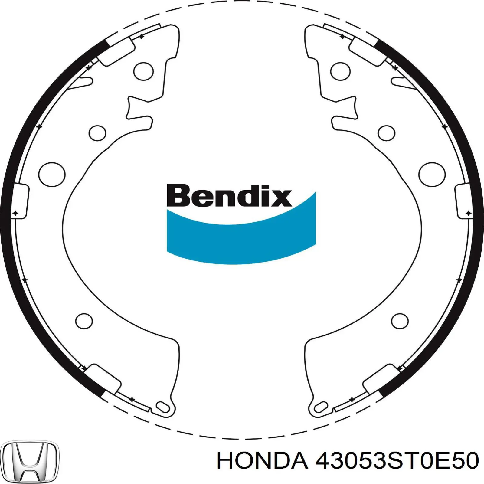 Гальма робочі задні ножні і гальмівні барабани Honda 43053ST0E50