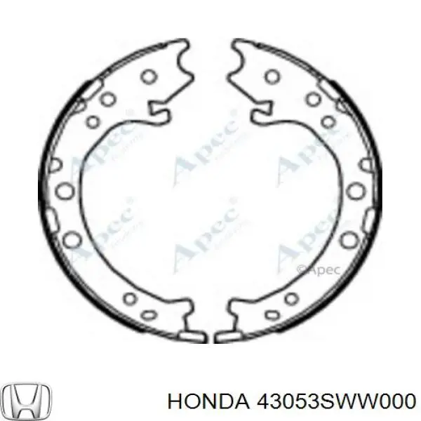 Колодки стоянкового гальма Honda 43053SWW000