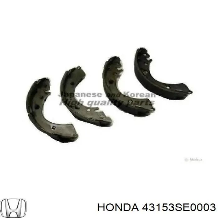 Колодки гальмові задні, барабанні Honda 43153SE0003 ціна, від 16.62 USD