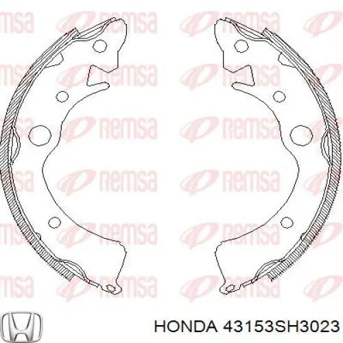 Колодки гальмові задні, барабанні 43153SH3023 Honda