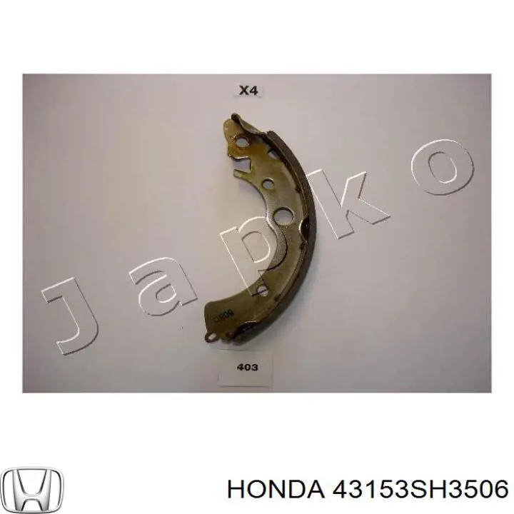 43153SH3506 Honda колодки гальмові задні, барабанні
