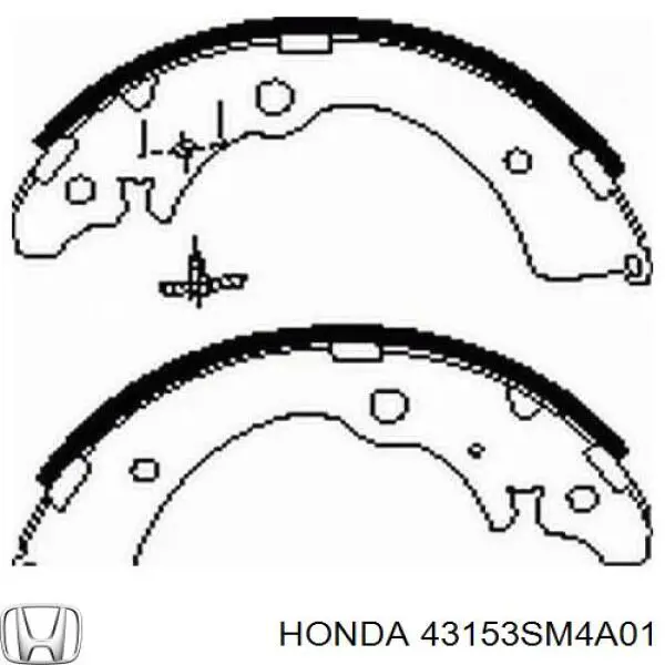 43153SM4A01 Honda колодки гальмові задні, барабанні
