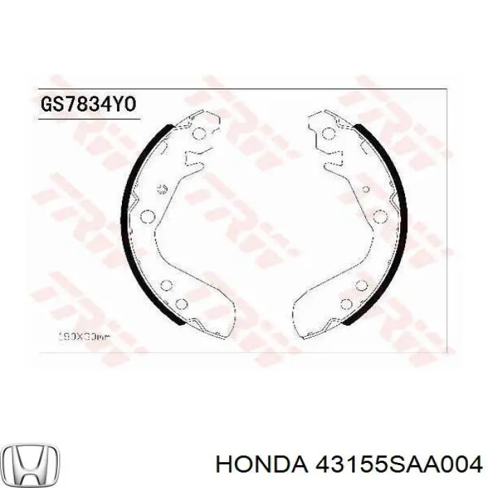Колодки гальмові задні, барабанні 43155SAA004 Honda
