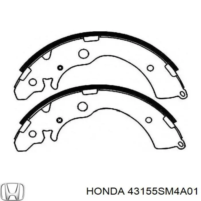 Колодки гальмові задні, барабанні Honda 43155SM4A01 ціна, від 18.77 USD