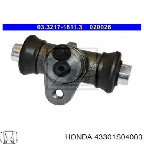 Циліндр гальмівний колісний/робітник, задній Honda 43301S04003
