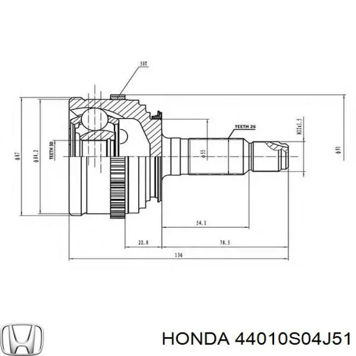 44010S04J51 Honda Граната зовнішня