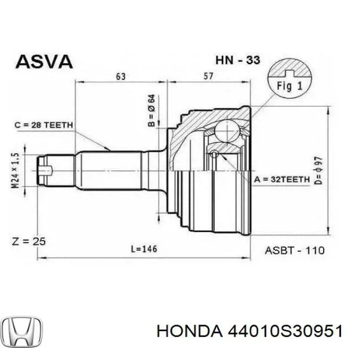  44010S30951 Honda