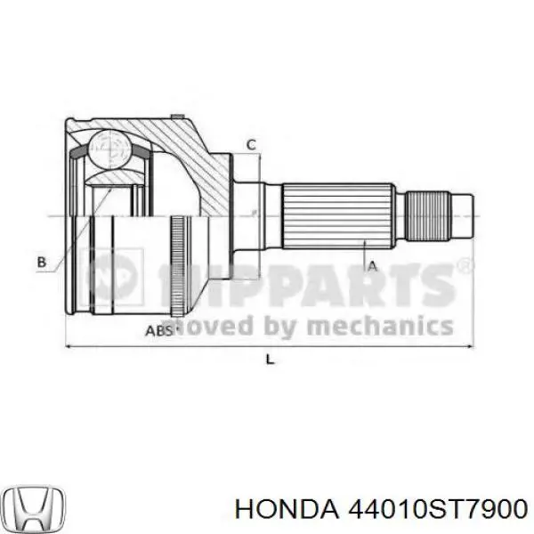 Піввісь передня, права Honda 44011S04J01 ціна, від 44.56 USD
