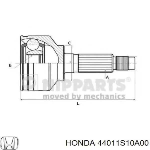 44011S10A00 Honda піввісь (привід передня, ліва)