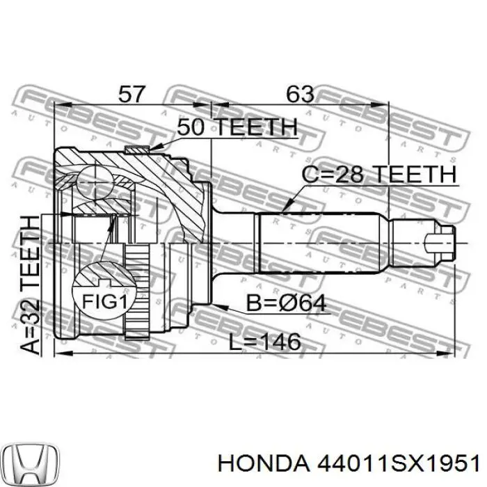 Купити Ліва піввісь Honda Shuttle I RA1, RA5