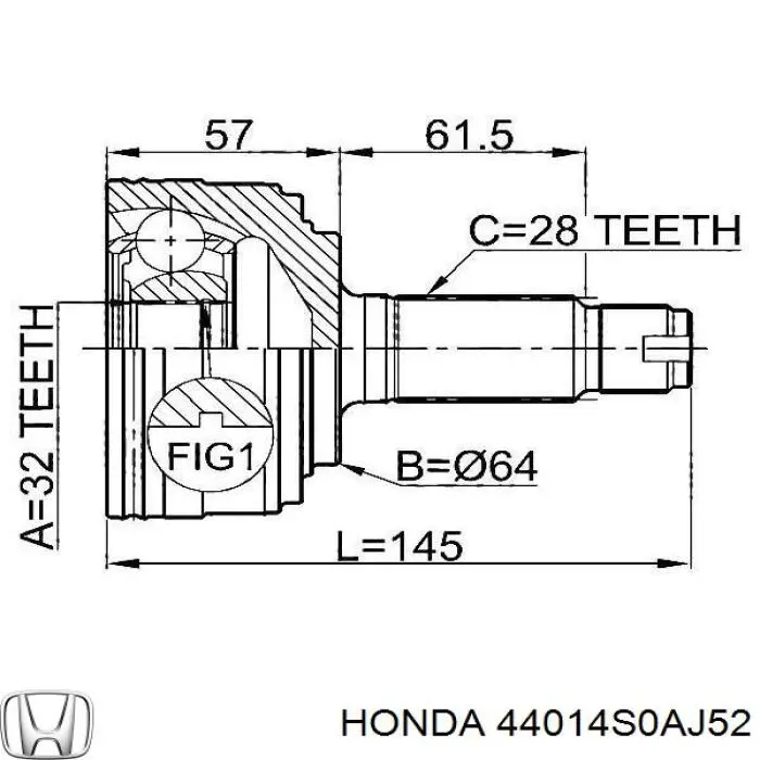 44014S0AJ52 Honda Граната зовнішня