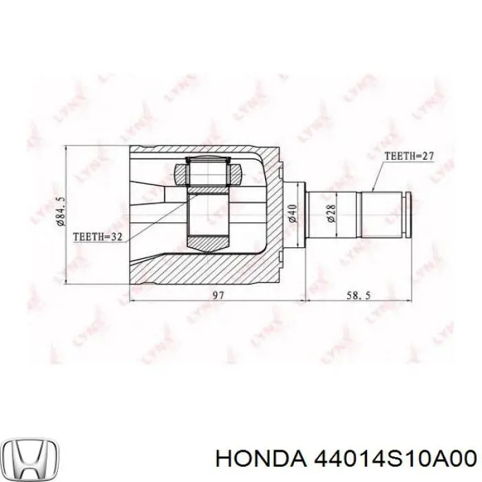 Купити 44014S10A00 Honda Шарнір приводу зовнішній