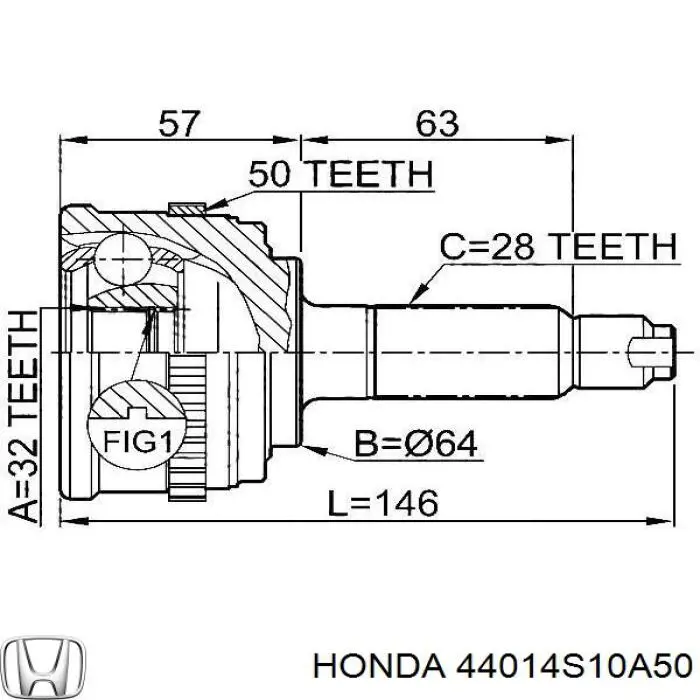 44014S10A50 Honda Граната зовнішня