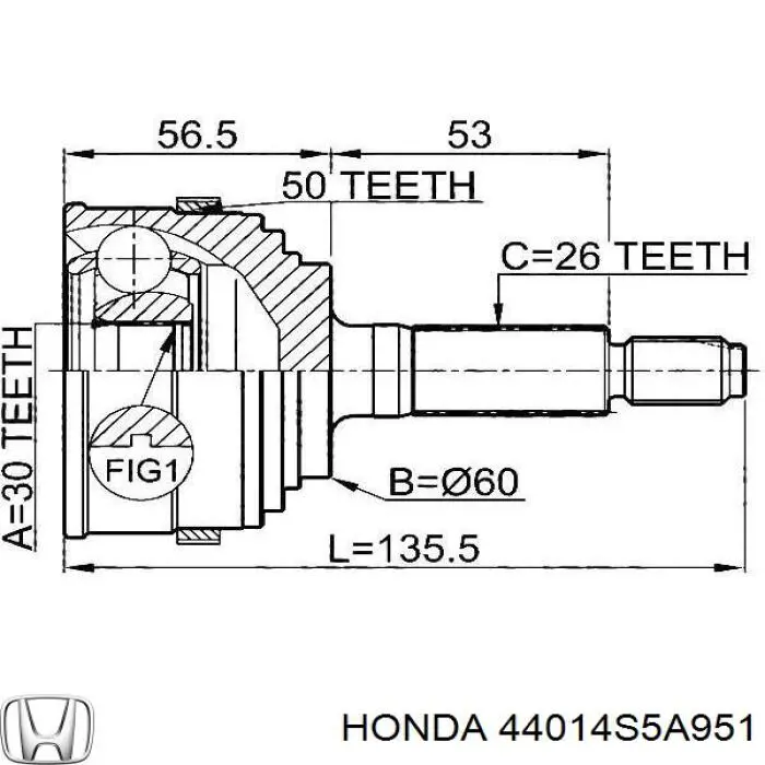 44014S5A951 Honda Граната зовнішня