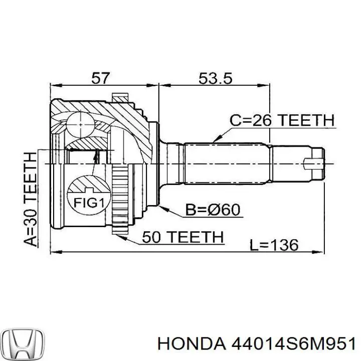  44014S6M951 Honda