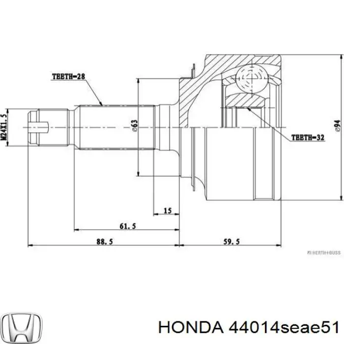 ШРУС наружный HONDA 44014SEAE50