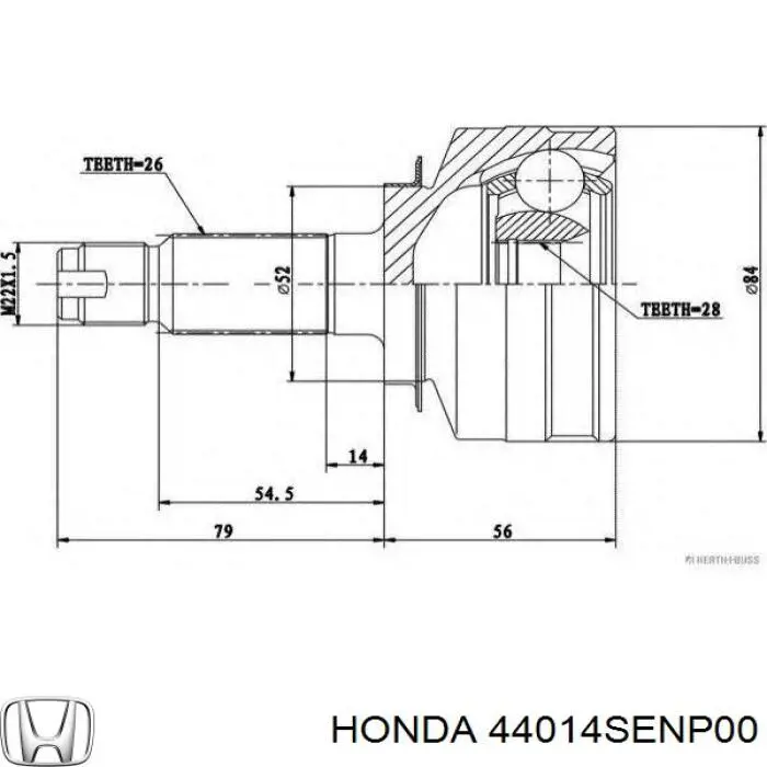 44014SENP00 Honda Граната зовнішня