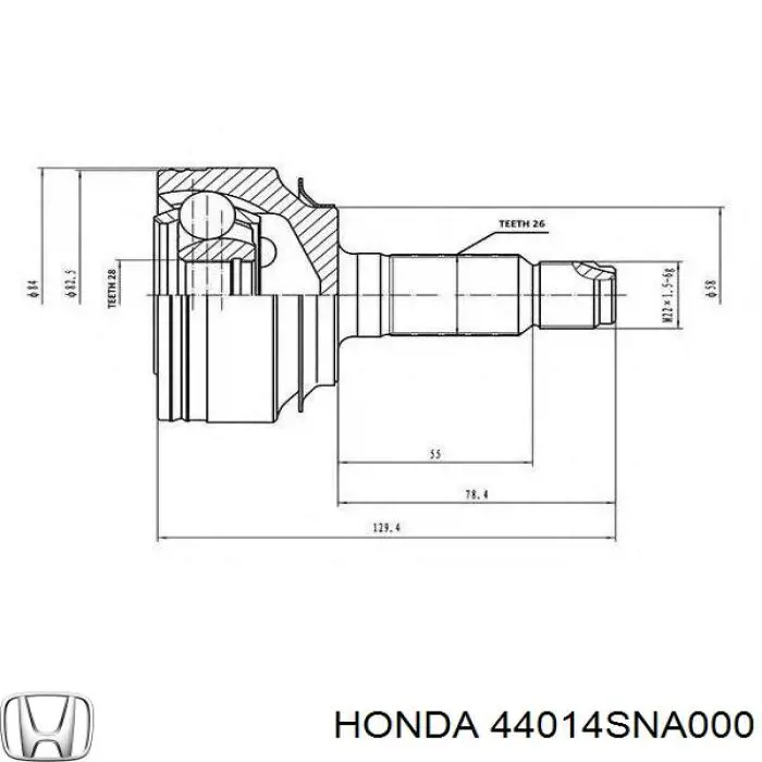 Граната колісна Honda 44014SNA000 ціна, від 31.67 USD