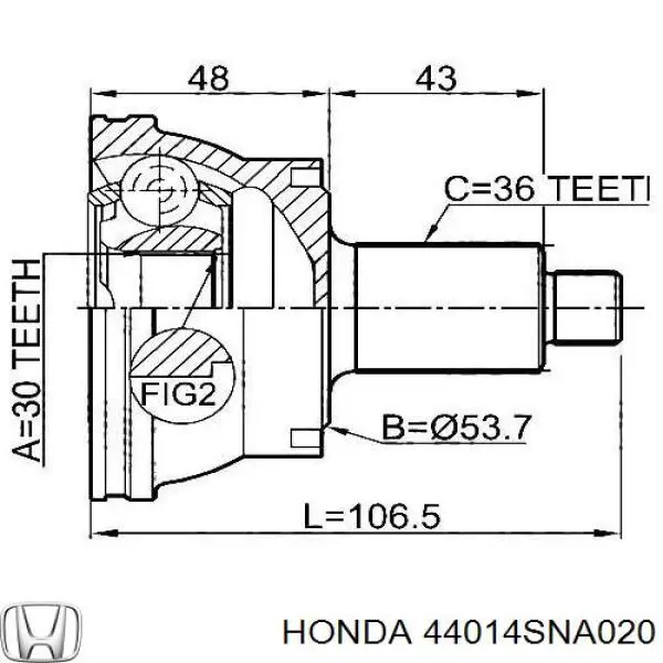 Купити 44014SNA020 Honda Шарнір приводу зовнішній