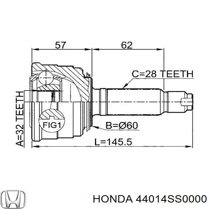 Граната колісна Honda 44014SS0000 ціна, від 34.34 USD