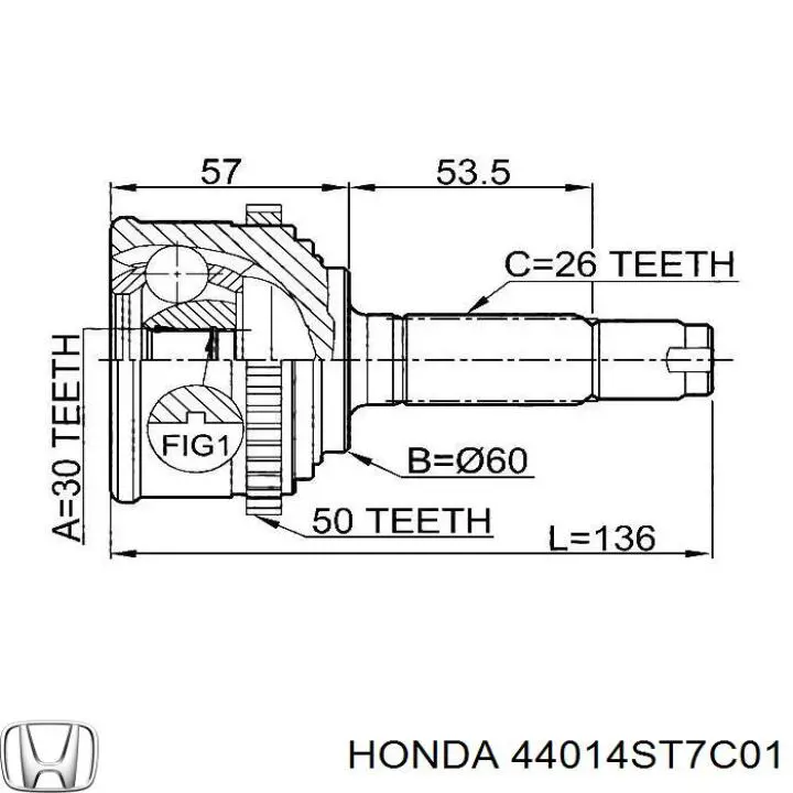 Граната колісна Honda 44014ST7C01 ціна, від 31.60 USD