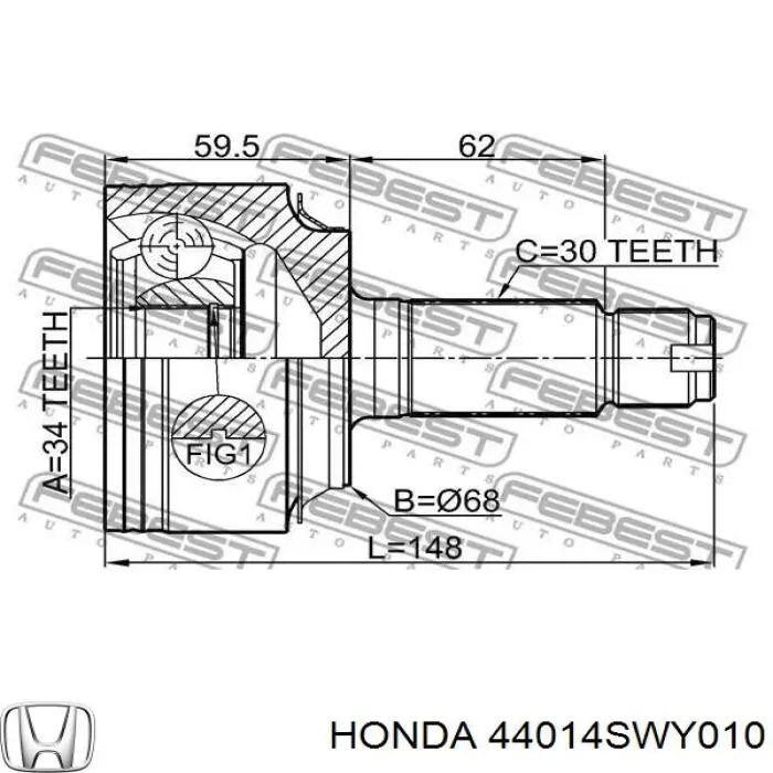 44014SWY010 Honda Граната зовнішня