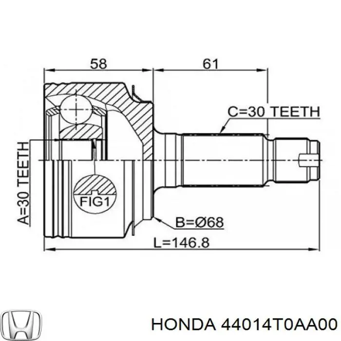 Граната колісна Honda 44014T0AA00 ціна, від 101.35 USD