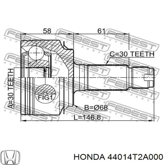 44014T2A000 Honda Граната зовнішня