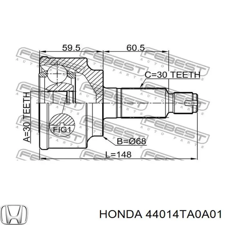 Купити 44014TA0A01 Honda Шарнір приводу зовнішній
