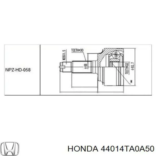 44014TA0A50 Honda шрус зовнішній передній