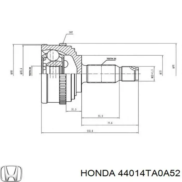 Купити 44014TA0A52 Honda Шарнір приводу зовнішній