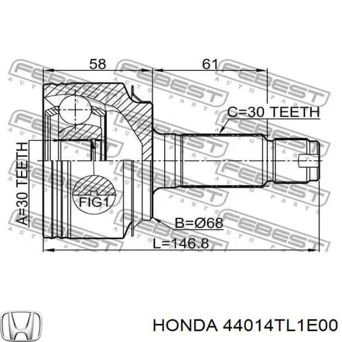 Граната колісна Honda 44014TL1E00 ціна, від 42.78 USD