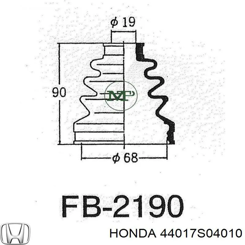 Пильник ШРУСа внутрішній 44017S04010 Honda
