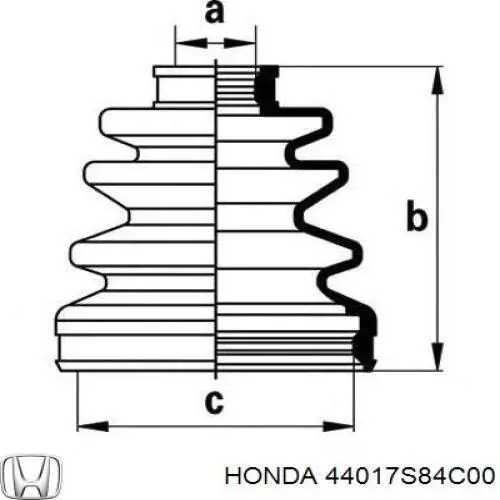 Пильник гранати внутрішній, передній півосі Honda 44017S84C00 ціна, від 15.81 USD