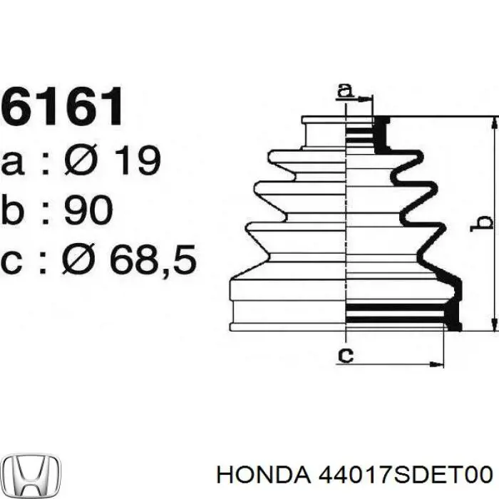 44017SDET00 Honda пильник шруса внутрішній, передній піввісі